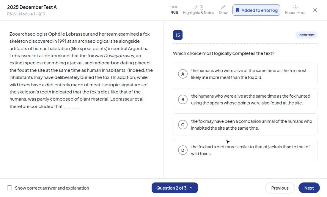 The vocabulary & error log