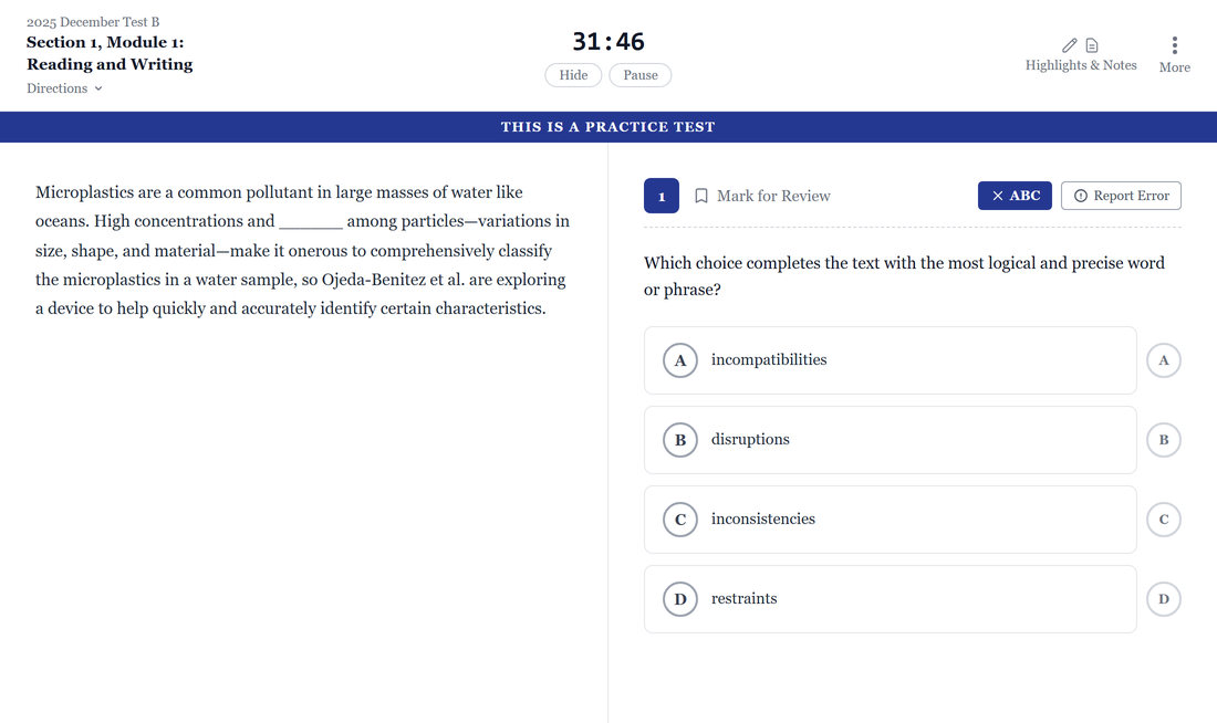 The the exam screen